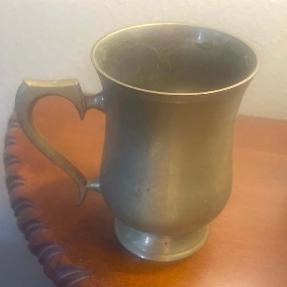 Vintage Brass Tankard Mug Decorative Handle, 5" T- 6" L- 3 3/4" W A06